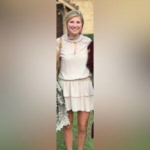 Amanda Uprichard High Neck Long Sleeve Mini Dress